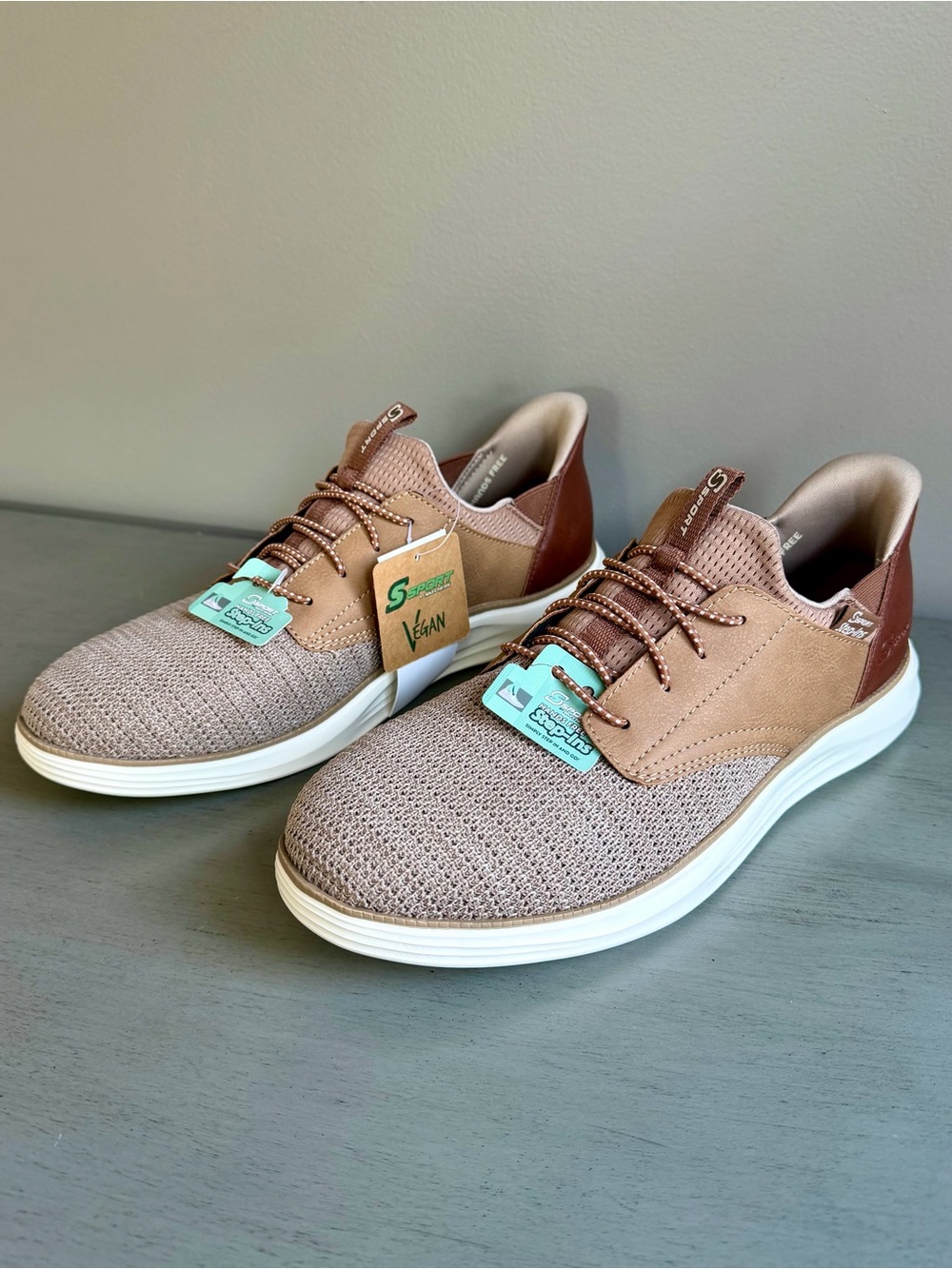 Skechers S Sport Donovan Hands-Free Step-Ins Casual Sneakers Brown Men 10 NEW
